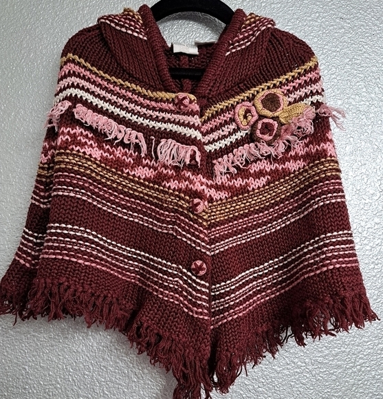 Koala Kids Knit Cape With Hood   Size 48 Mos - Picture 1 of 6